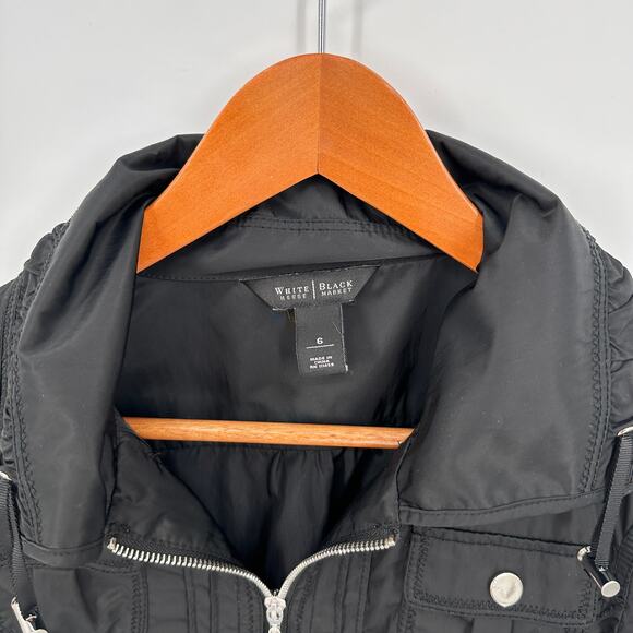 WHITE HOUSE BLACK MARKET Black Anorak Windbreaker Zipper Jacket // 6 - Picture 2 of 8